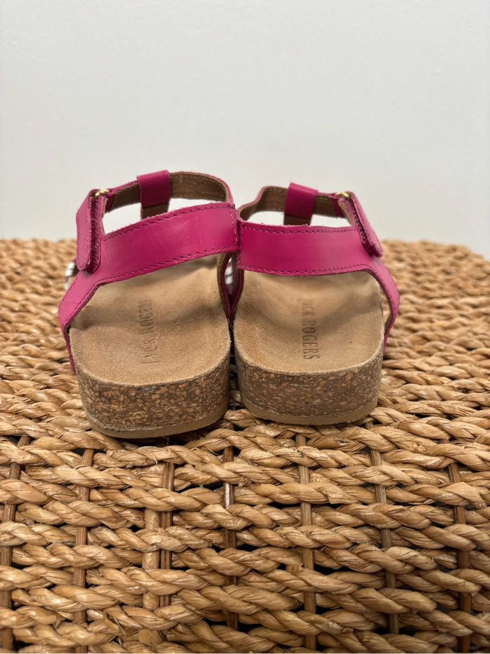 Jack Rogers Girls Sz 11 Lauren Playground Sandal Pink/White
